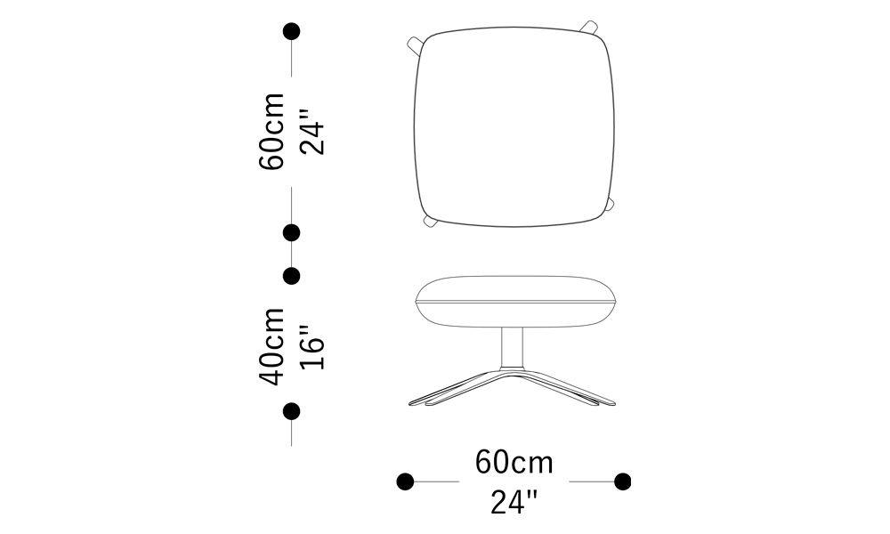 Image of the main dimensions of the product